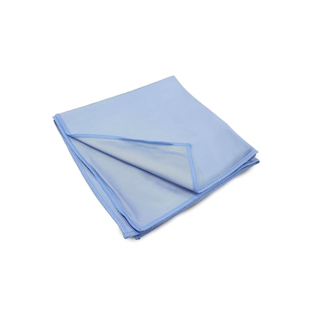 R & R Textile Glass Cleaning Rag, 16"x16", Microfiber, Blue, PK 12 WW73040 - Blue